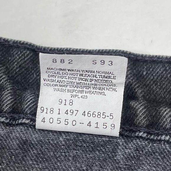 Levi’s 505 Orange Tab Black Relaxed Fit Tapered Leg Jeans Size 36 - Picture 7 of 8